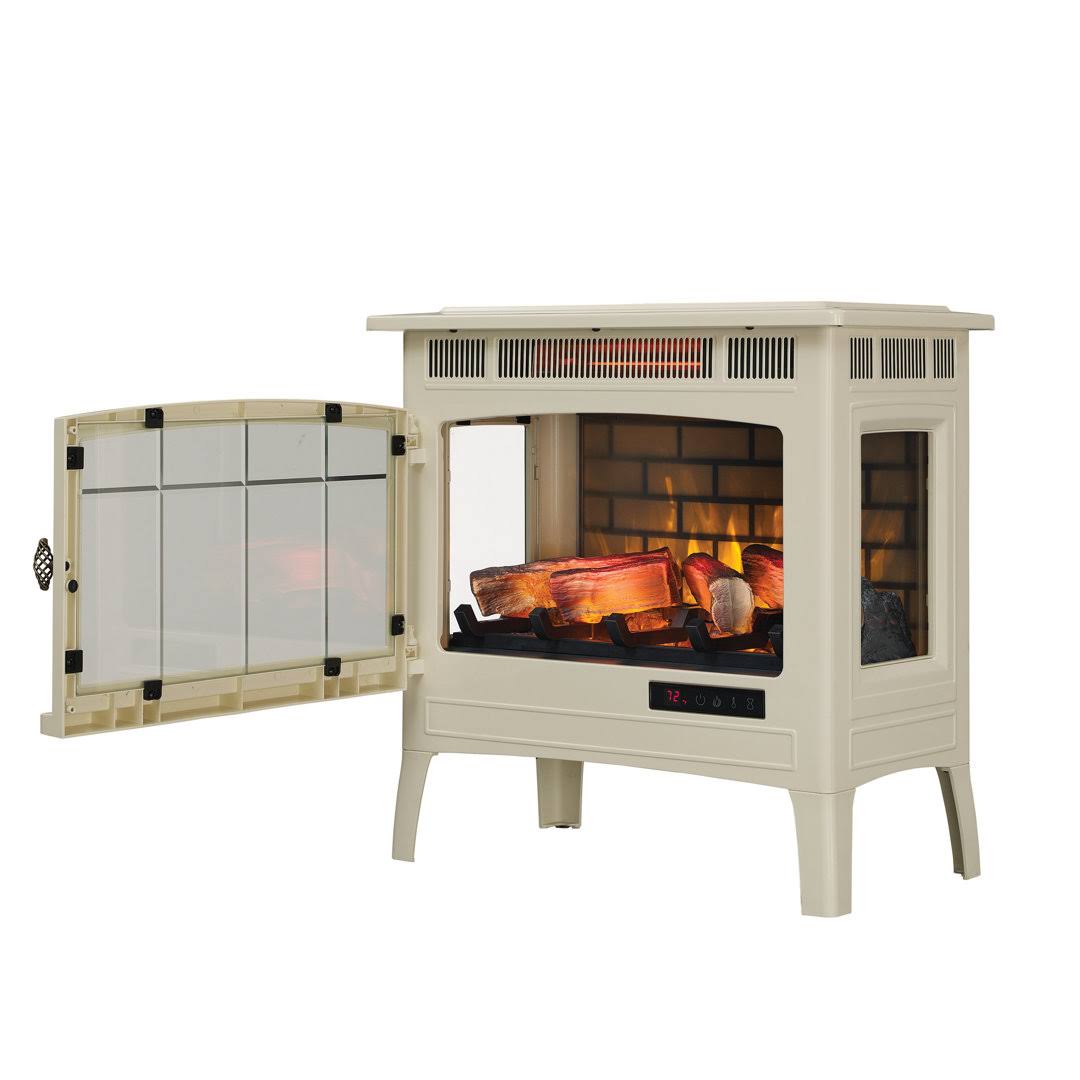 Duraflame 3D Cream Infrared Electric Fireplace Stove with Remote Control