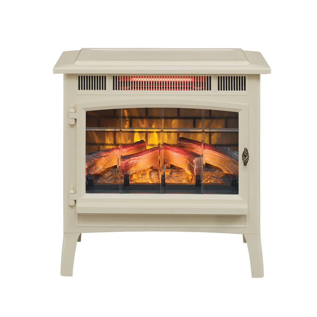 Duraflame 3D Cream Infrared Electric Fireplace Stove with Remote Control