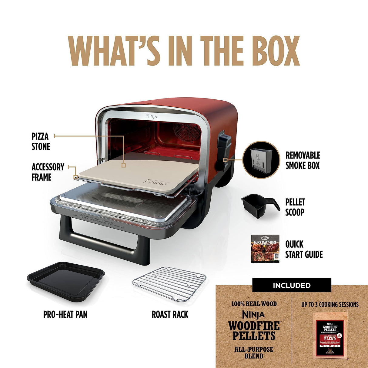 Ninja Woodfire 8-in-1 Outdoor BBQ Smoker & Pizza Oven